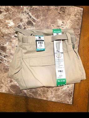 BC Clothing Men's Belted Convertible Cargo Pants in tan